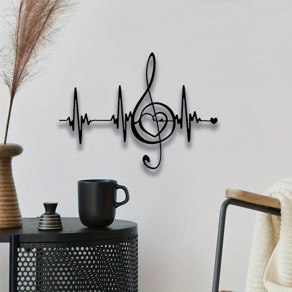1 piece, music note and radio wave pattern/floral wall hanging, metal crafts, wedding Valentine's Day music party decoration