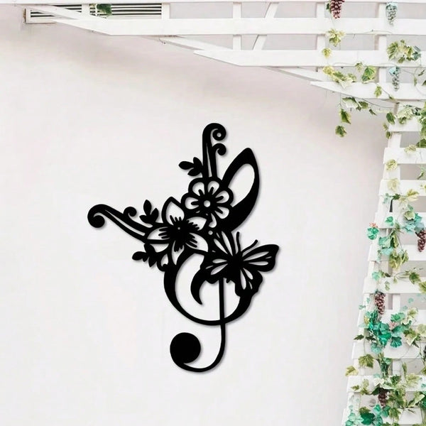 1 piece, music note and radio wave pattern/floral wall hanging, metal crafts, wedding Valentine's Day music party decoration