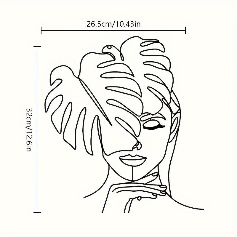 CIFbuy™ Modern Functional 1pc Metal Wall Art with Girl Silhouette - Practical & Aesthetic Modern Living Room Decor, Elegant Feminine-Style Metal Art Combines Utility & Beauty - Wall Sculptures