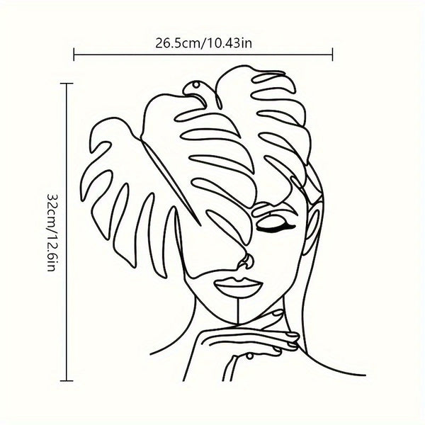 CIFbuy™ Modern Functional 1pc Metal Wall Art with Girl Silhouette - Practical & Aesthetic Modern Living Room Decor, Elegant Feminine-Style Metal Art Combines Utility & Beauty - Wall Sculptures