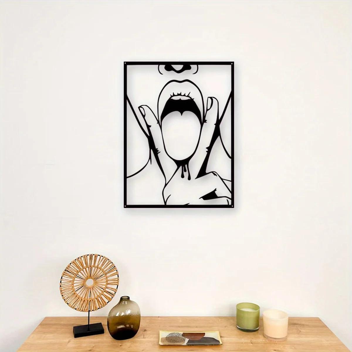 CIFbuy™ Modern Functional 1pc Metal Wall Art with Girl Silhouette - Practical & Aesthetic Modern Living Room Decor, Elegant Feminine-Style Metal Art Combines Utility & Beauty - Wall Sculptures