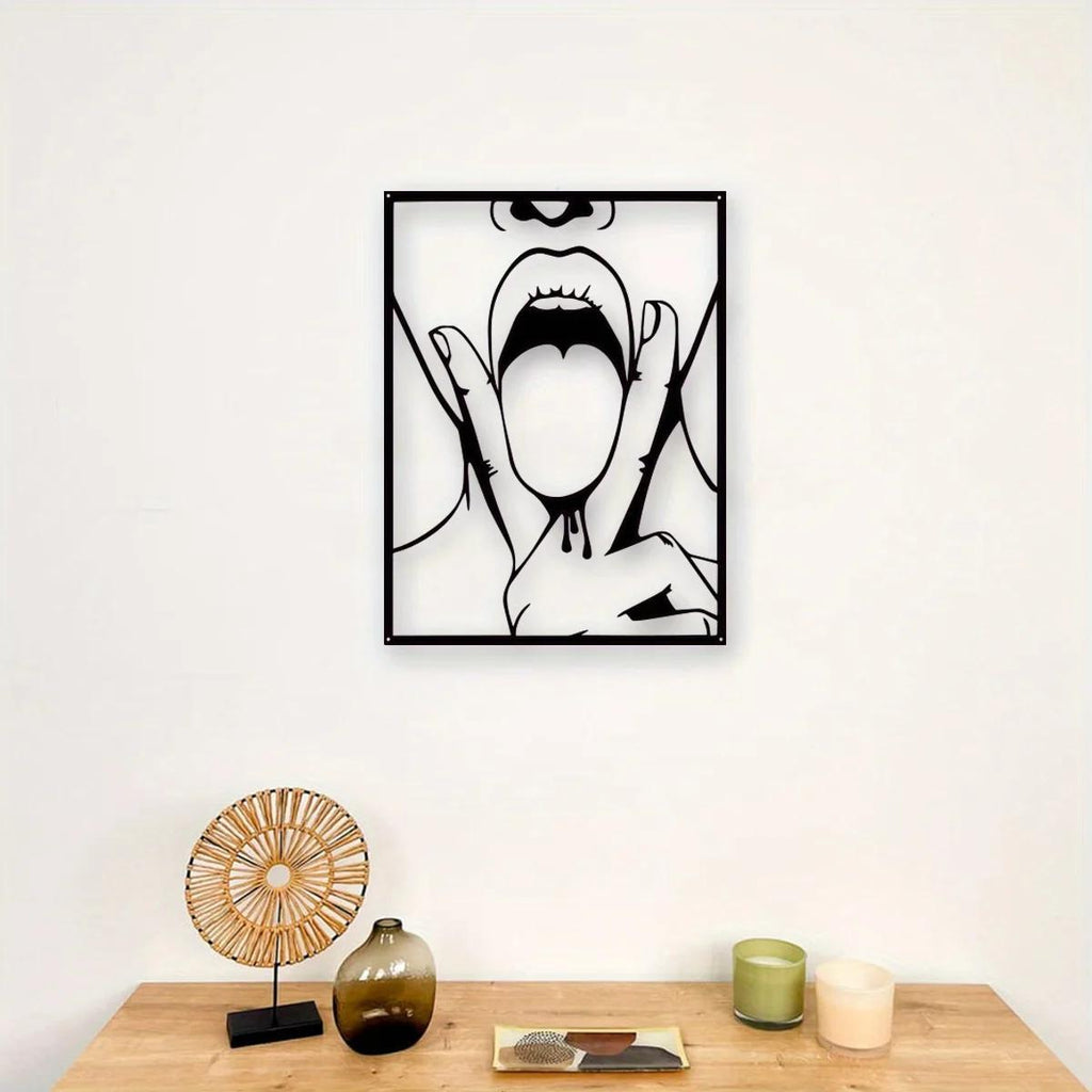 CIFbuy™ Modern Functional 1pc Metal Wall Art with Girl Silhouette - Practical & Aesthetic Modern Living Room Decor, Elegant Feminine-Style Metal Art Combines Utility & Beauty - Wall Sculptures