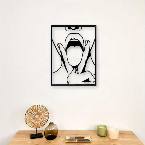 CIFbuy™ Modern Functional 1pc Metal Wall Art with Girl Silhouette - Practical & Aesthetic Modern Living Room Decor, Elegant Feminine-Style Metal Art Combines Utility & Beauty - Wall Sculptures