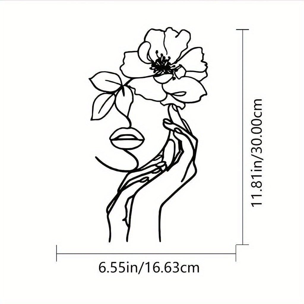 CIFbuy™ Modern Functional 1pc Metal Wall Art with Girl Silhouette - Practical & Aesthetic Modern Living Room Decor, Elegant Feminine-Style Metal Art Combines Utility & Beauty - Wall Sculptures