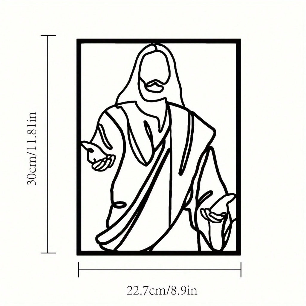 1 piece home decoration wall hanging - Jesus Christ metal sign, metal wall decoration, wrought iron silhouette, wall decoration