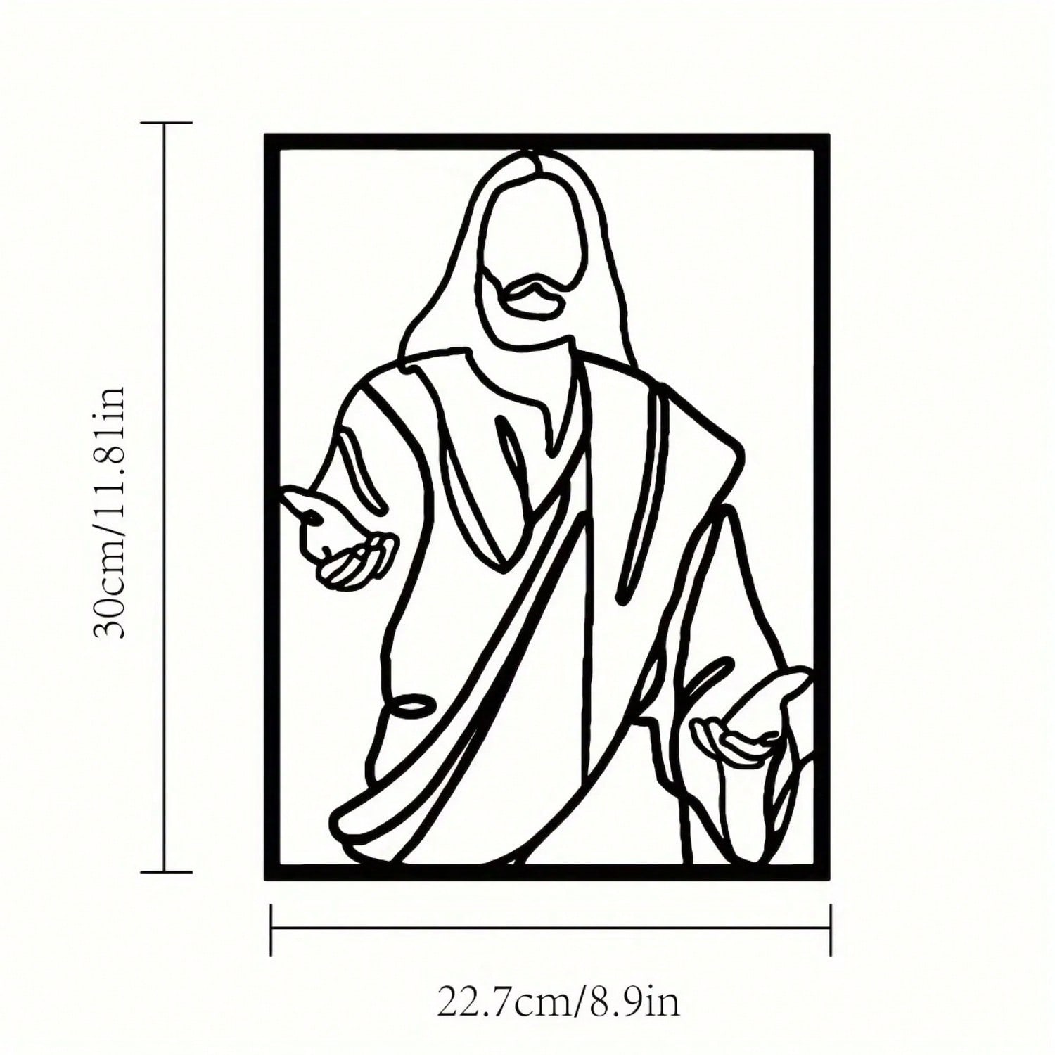 1 piece home decoration wall hanging - Jesus Christ metal sign, metal wall decoration, wrought iron silhouette, wall decoration