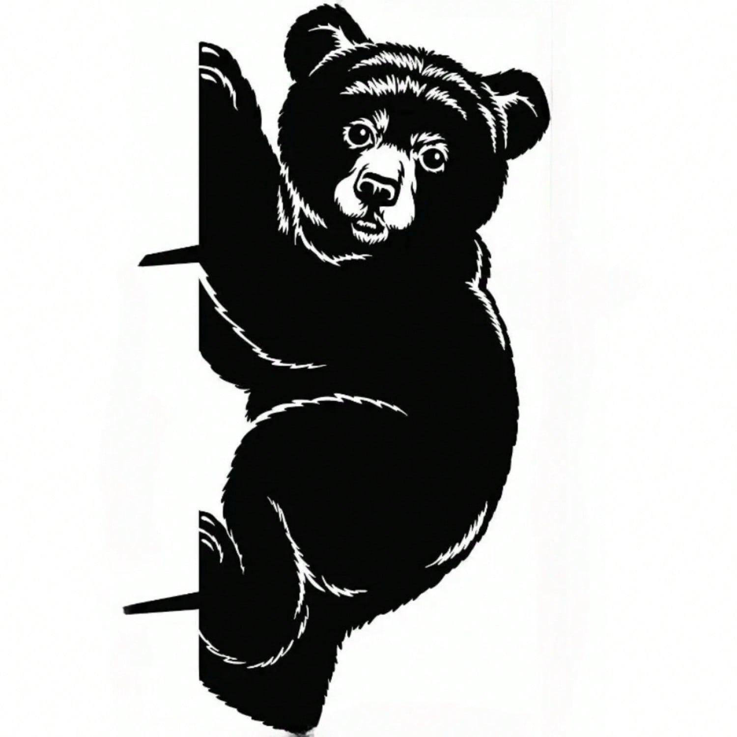 1PC Bear Cub Decoration - Garden Art, Backyard Art, Tree Art, Silhouette Art, Rustic Outdoor Sculpture,Home Decor ,Room Decor,Wall Decor