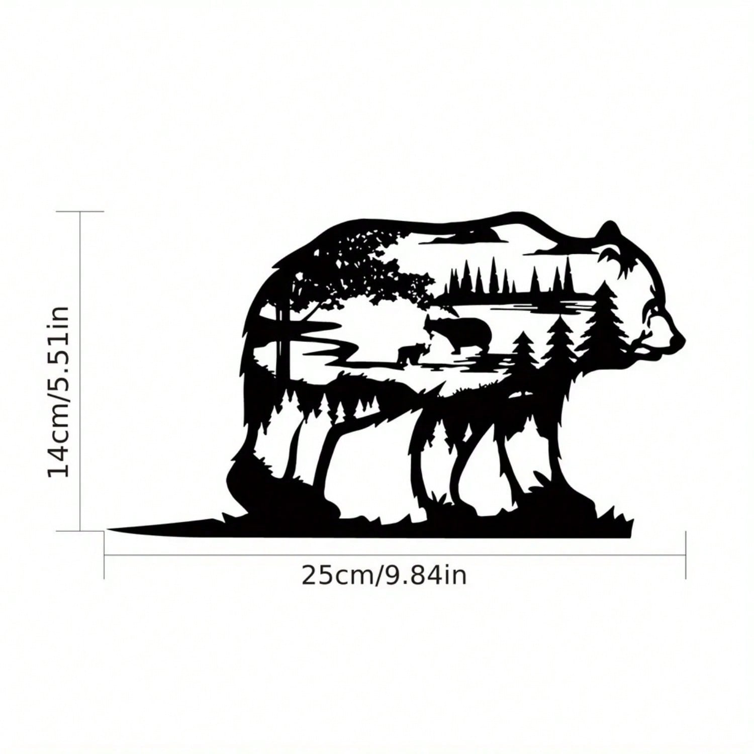 1PC Bear Cub Decoration - Garden Art, Backyard Art, Tree Art, Silhouette Art, Rustic Outdoor Sculpture,Home Decor ,Room Decor,Wall Decor