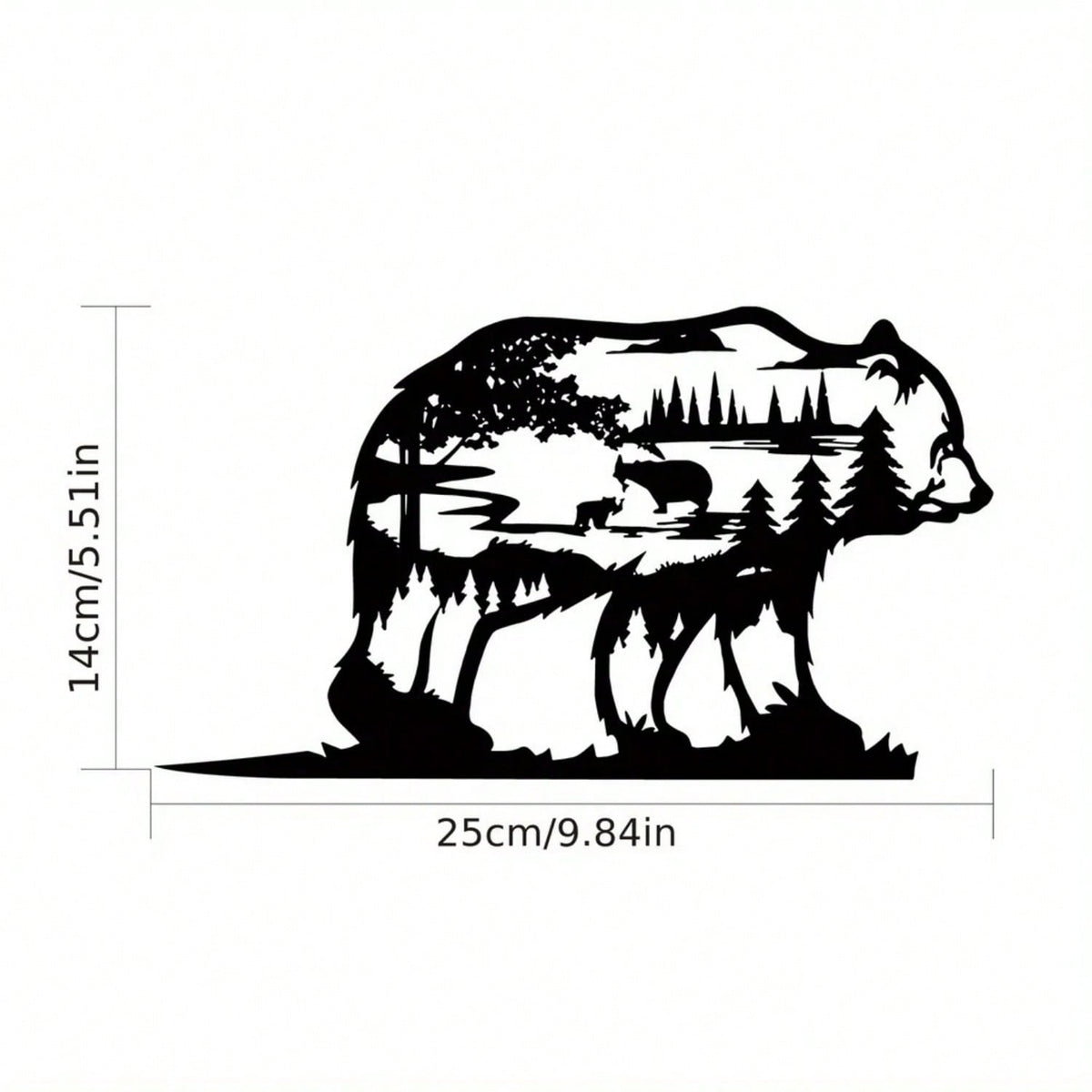 1PC Bear Cub Decoration - Garden Art, Backyard Art, Tree Art, Silhouette Art, Rustic Outdoor Sculpture,Home Decor ,Room Decor,Wall Decor