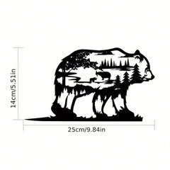1PC Bear Cub Decoration - Garden Art, Backyard Art, Tree Art, Silhouette Art, Rustic Outdoor Sculpture,Home Decor ,Room Decor,Wall Decor