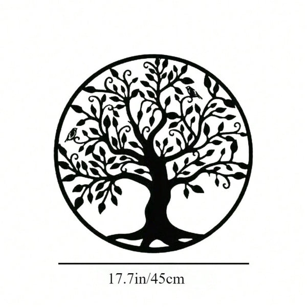 1 piece of metal wall decoration - Tree of Life, Yin and Yang 3D silhouette, metal wall hanging, home decoration sculpture