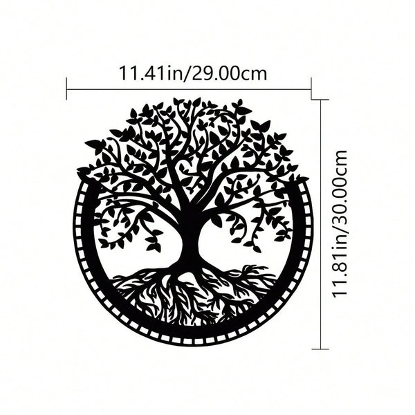 1 piece of metal wall decoration - Tree of Life, Yin and Yang 3D silhouette, metal wall hanging, home decoration sculpture