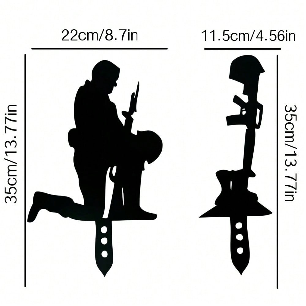 2-Piece Wehrmacht Metal Wrought Iron Garden Decorative Placement Garden Sign Commemorative Ornament Secondary image