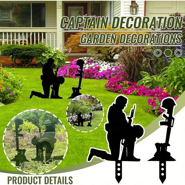 2-Piece Wehrmacht Metal Wrought Iron Garden Decorative Placement Garden Sign Commemorative Ornament
