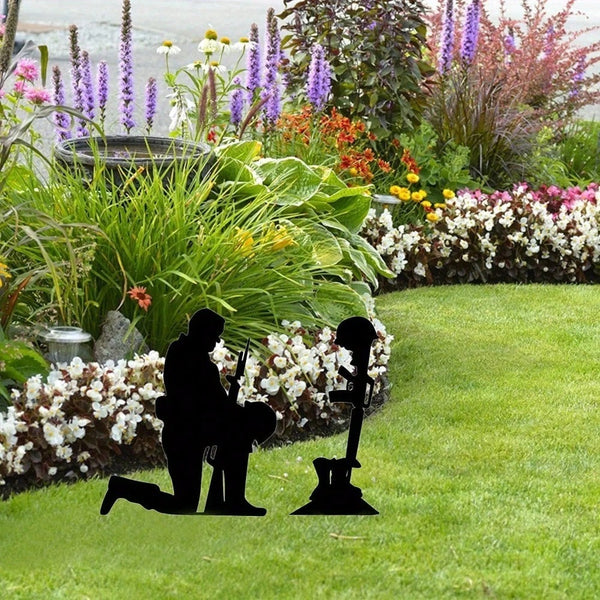 2-Piece Wehrmacht Metal Wrought Iron Garden Decorative Placement Garden Sign Commemorative Ornament