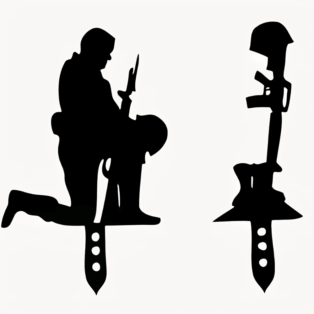 2-Piece Wehrmacht Metal Wrought Iron Garden Decorative Placement Garden Sign Commemorative Ornament