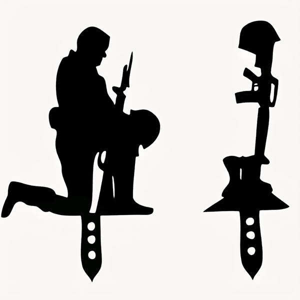 2-Piece Wehrmacht Metal Wrought Iron Garden Decorative Placement Garden Sign Commemorative Ornament
