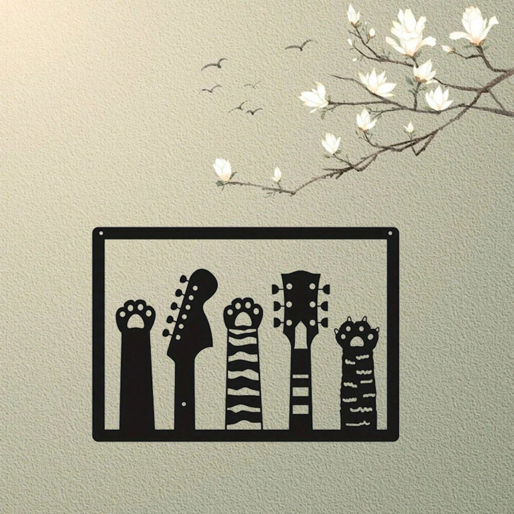 1 piece of creative metal guitar wrought iron wall hanging: indoor living room, bedroom, bathroom, kitchen wall decoration, home decoration wrought iron wall decoration