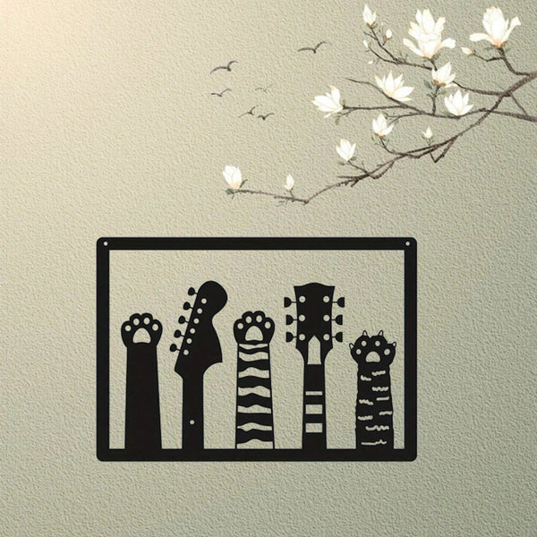 1 piece of creative metal guitar wrought iron wall hanging: indoor living room, bedroom, bathroom, kitchen wall decoration, home decoration wrought iron wall decoration