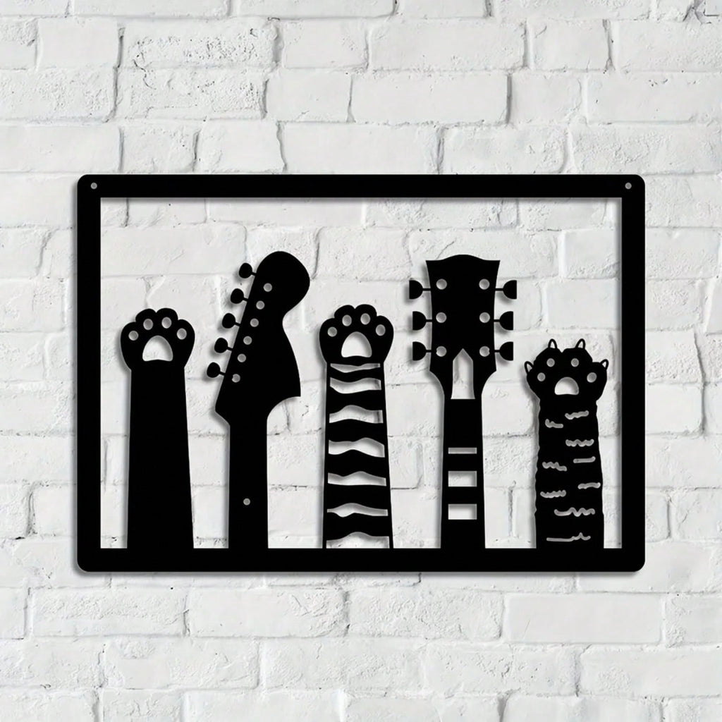 1 piece of creative metal guitar wrought iron wall hanging: indoor living room, bedroom, bathroom, kitchen wall decoration, home decoration wrought iron wall decoration