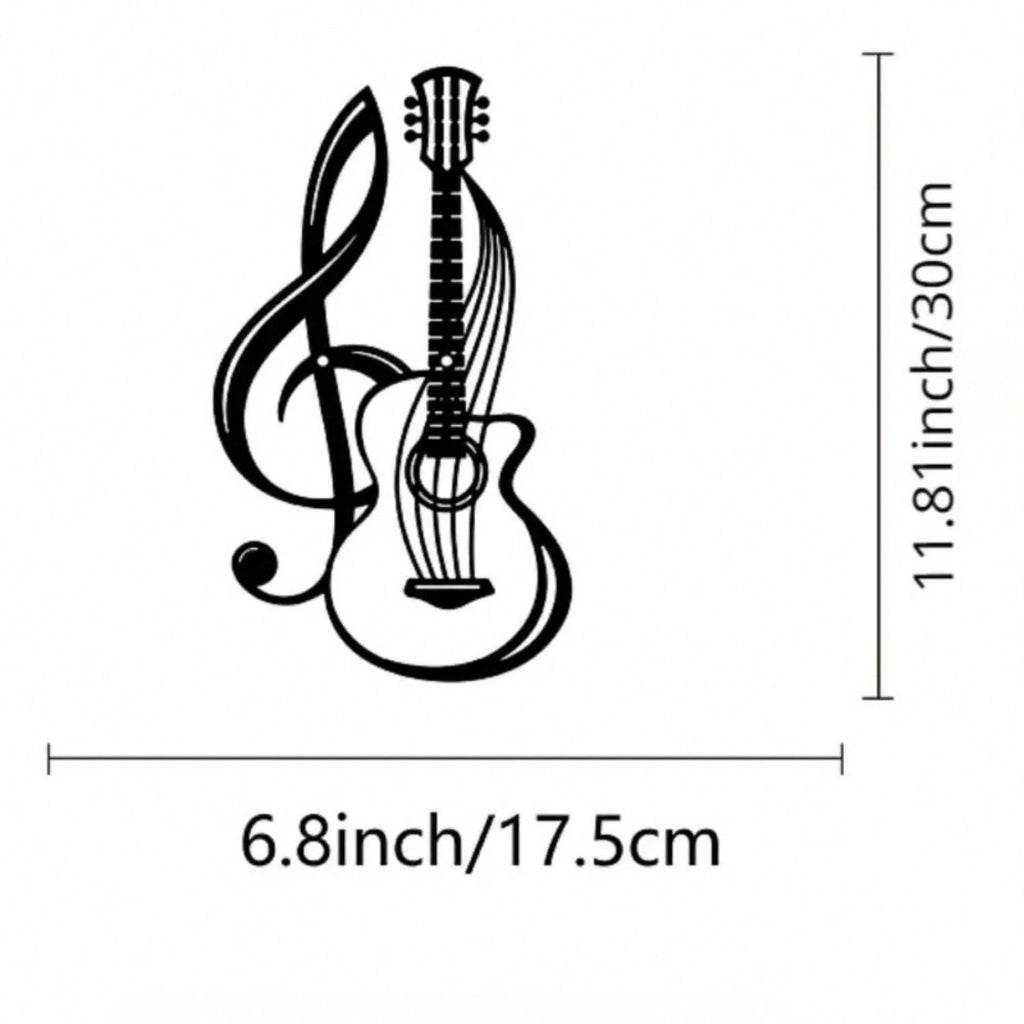 1 piece of creative metal guitar wrought iron wall hanging: indoor living room, bedroom, bathroom, kitchen wall decoration, home decoration wrought iron wall decoration