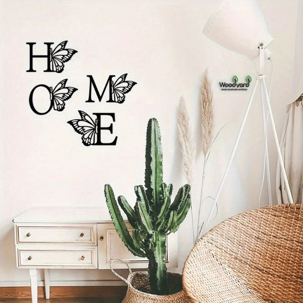 1 piece butterfly pattern 26 letter combination metal plate, metal wall decoration, letter wall decoration, wedding background card DIY gift, home art gift, female artwork, suitable for home, living room, yard or garden decoration, balcony