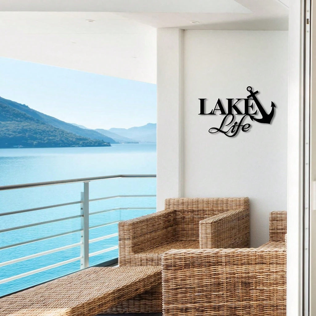 1 piece lakeside life anchor pattern home decoration - decorative ornaments, metal art wall decoration, wrought iron wall decoration, wall stickers, hanging wall art
