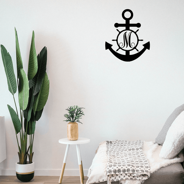 1 piece lakeside life anchor pattern home decoration - decorative ornaments, metal art wall decoration, wrought iron wall decoration, wall stickers, hanging wall art