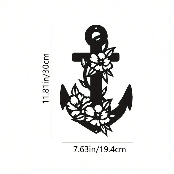 1 piece lakeside life anchor pattern home decoration - decorative ornaments, metal art wall decoration, wrought iron wall decoration, wall stickers, hanging wall art