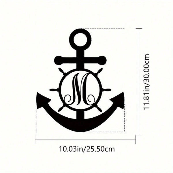 1 piece lakeside life anchor pattern home decoration - decorative ornaments, metal art wall decoration, wrought iron wall decoration, wall stickers, hanging wall art