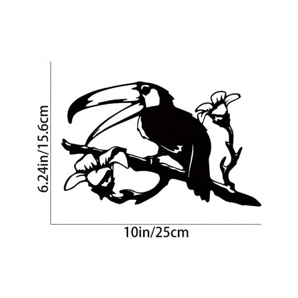 1 piece bird perch steel silhouette metal wall decoration, suitable for home garden patio outdoor statue insert decoration, is the perfect birthday gift.