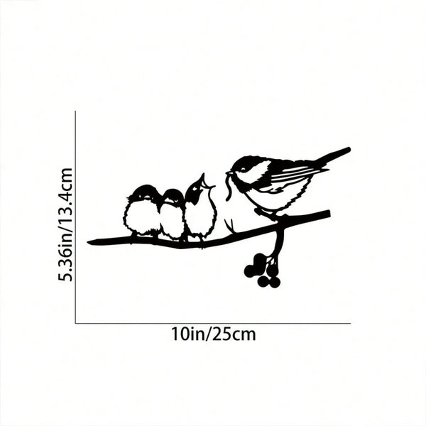 1 piece bird perch steel silhouette metal wall decoration, suitable for home garden patio outdoor statue insert decoration, is the perfect birthday gift.