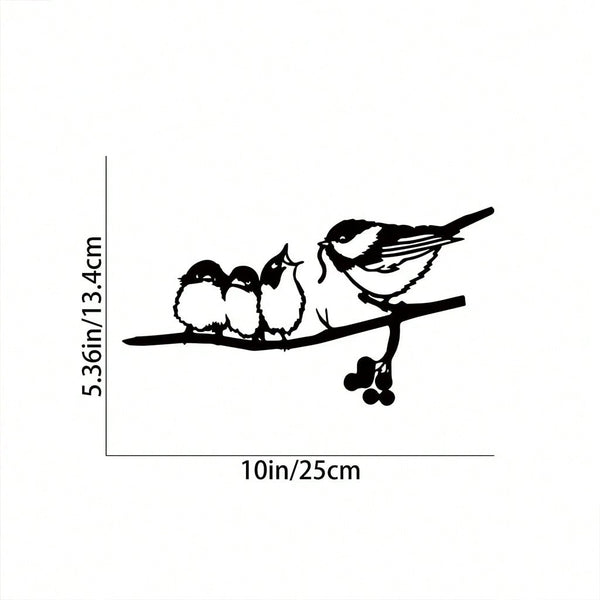 1 piece bird perch steel silhouette metal wall decoration, suitable for home garden patio outdoor statue insert decoration, is the perfect birthday gift.