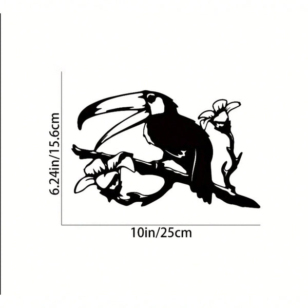 1 piece bird perch steel silhouette metal wall decoration, suitable for home garden patio outdoor statue insert decoration, is the perfect birthday gift.