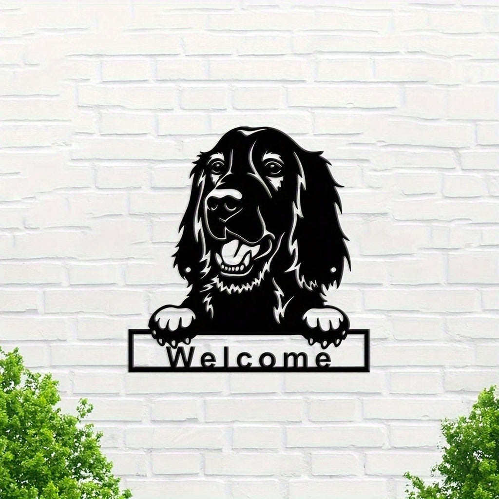 1PC Irish Setter Dog Welcome Wall Sign, Metal Wall Art Ornament, Nostalgic Wall Decoration Dog Retro Metal Tin, Coffee Tin Sign