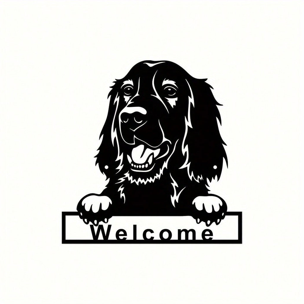 1PC Irish Setter Dog Welcome Wall Sign, Metal Wall Art Ornament, Nostalgic Wall Decoration Dog Retro Metal Tin, Coffee Tin Sign