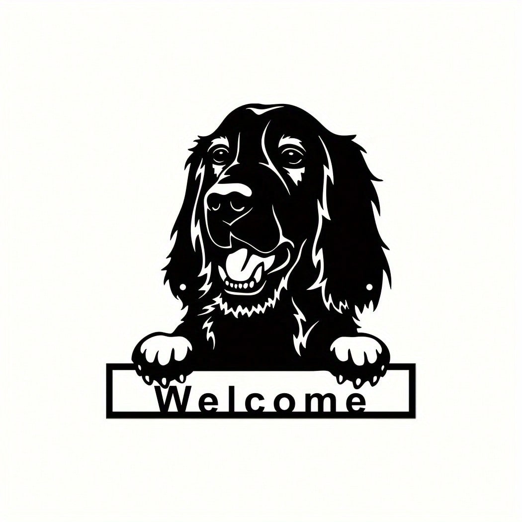 1PC Irish Setter Dog Welcome Wall Sign, Metal Wall Art Ornament, Nostalgic Wall Decoration Dog Retro Metal Tin, Coffee Tin Sign