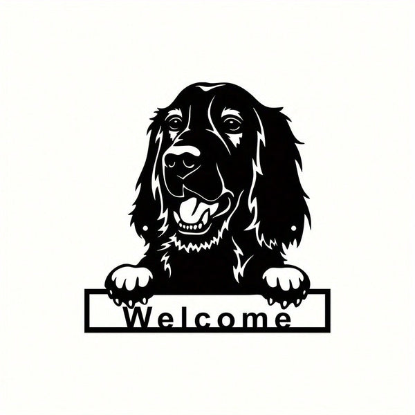 1PC Irish Setter Dog Welcome Wall Sign, Metal Wall Art Ornament, Nostalgic Wall Decoration Dog Retro Metal Tin, Coffee Tin Sign
