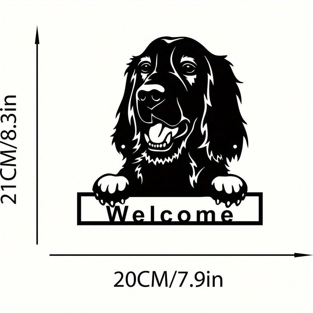 1PC Irish Setter Dog Welcome Wall Sign, Metal Wall Art Ornament, Nostalgic Wall Decoration Dog Retro Metal Tin, Coffee Tin Sign