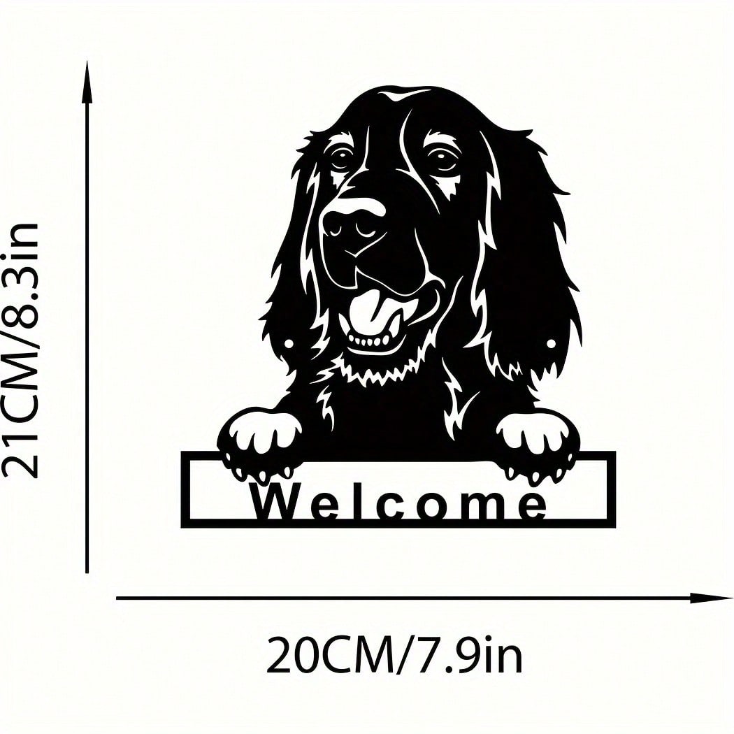 1PC Irish Setter Dog Welcome Wall Sign, Metal Wall Art Ornament, Nostalgic Wall Decoration Dog Retro Metal Tin, Coffee Tin Sign