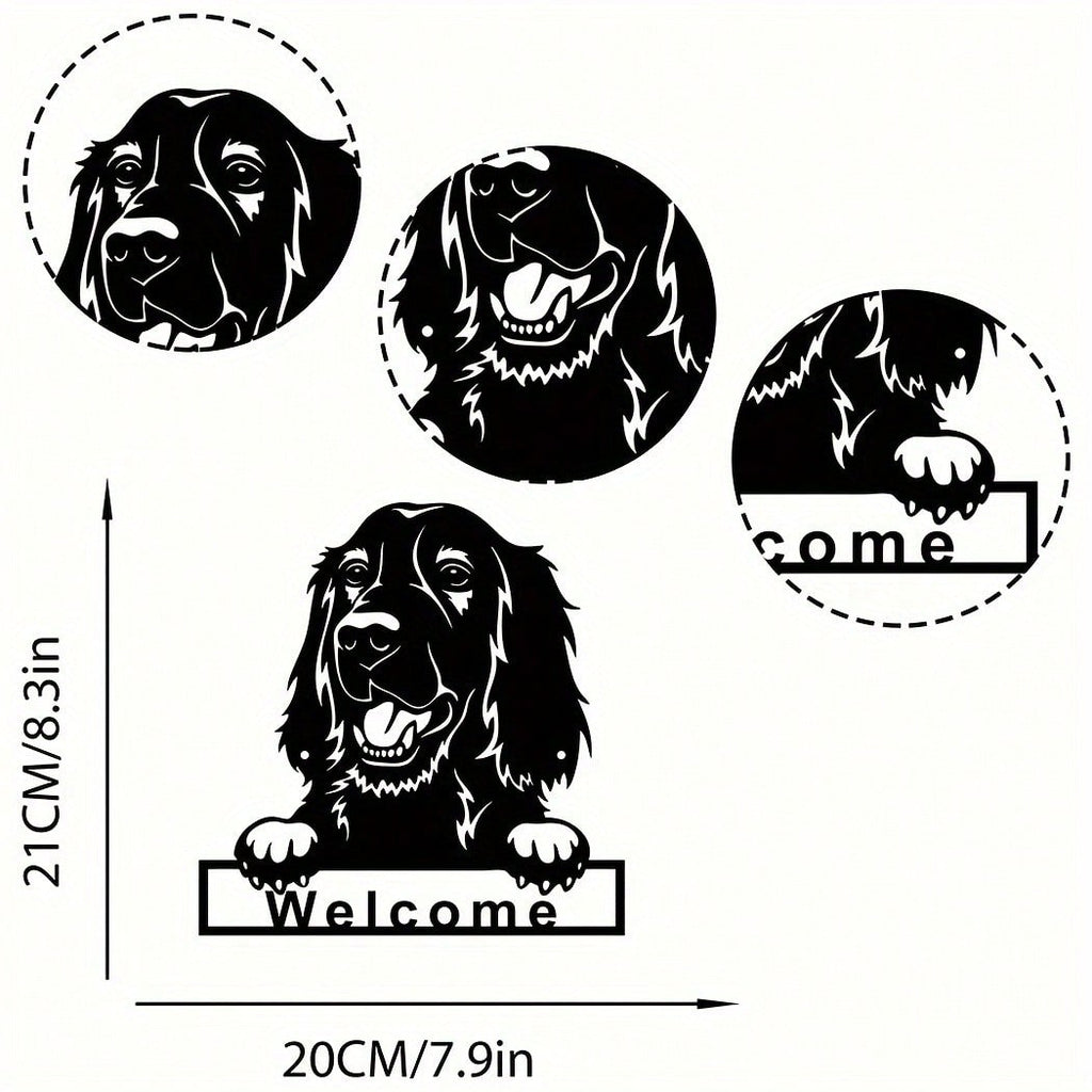 1PC Irish Setter Dog Welcome Wall Sign, Metal Wall Art Ornament, Nostalgic Wall Decoration Dog Retro Metal Tin, Coffee Tin Sign