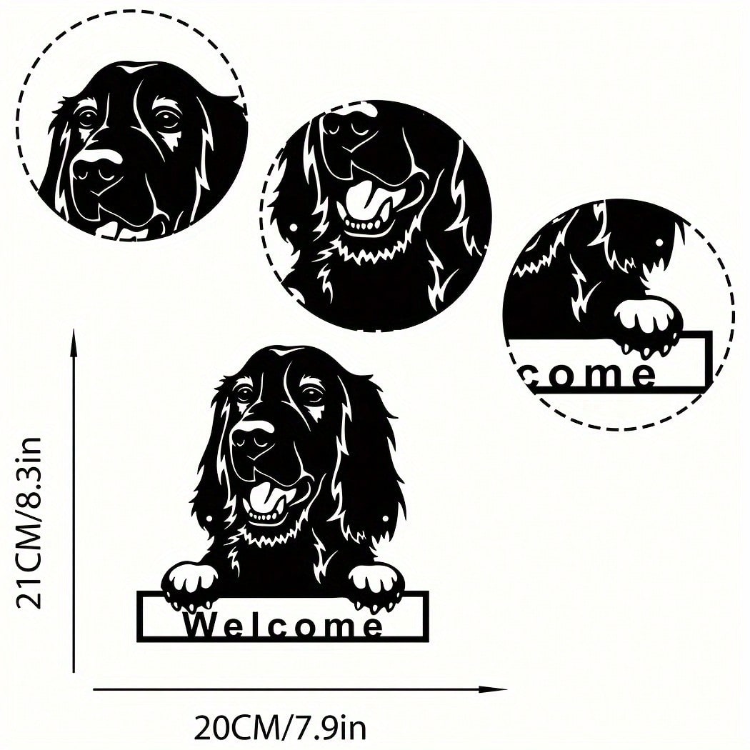 1PC Irish Setter Dog Welcome Wall Sign, Metal Wall Art Ornament, Nostalgic Wall Decoration Dog Retro Metal Tin, Coffee Tin Sign