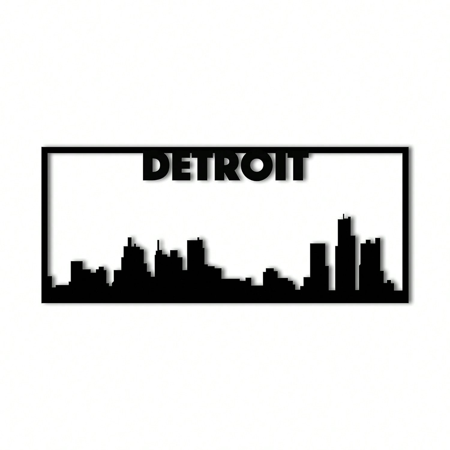 1PC Detroit City Skyline Landscape - Stunning Metal Art Wall Sign | Beautiful Home Decor Accent | Urban Cityscape Decoration