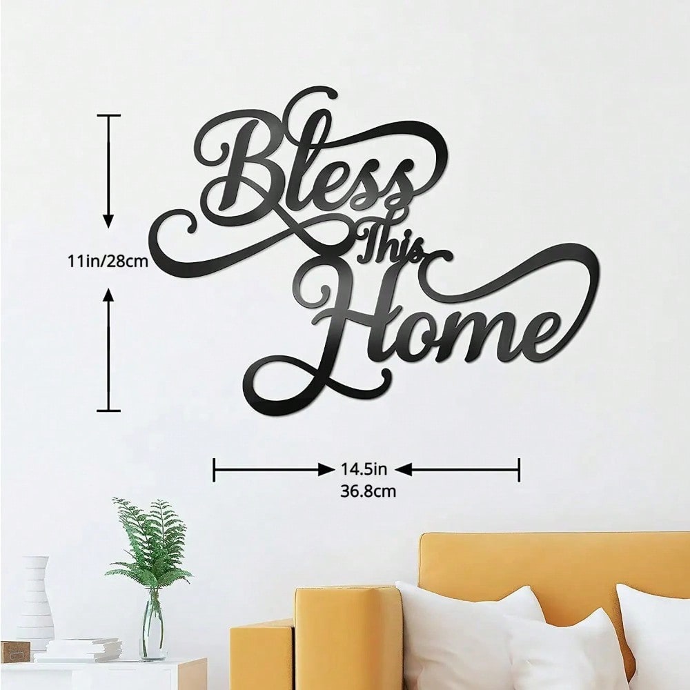 1件装家居金属墙面装饰模板 | 农舍风格客厅装饰 | 优雅金属标牌，家居装饰 Secondary image