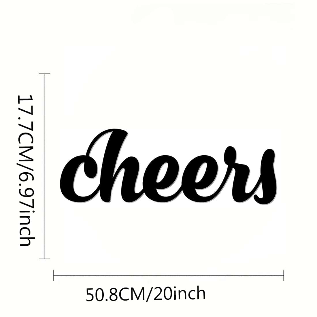 1件装“Cheers”金属墙饰：优雅的厨房和酒吧标牌，装饰性铁艺剪影，打造时尚墙面装饰