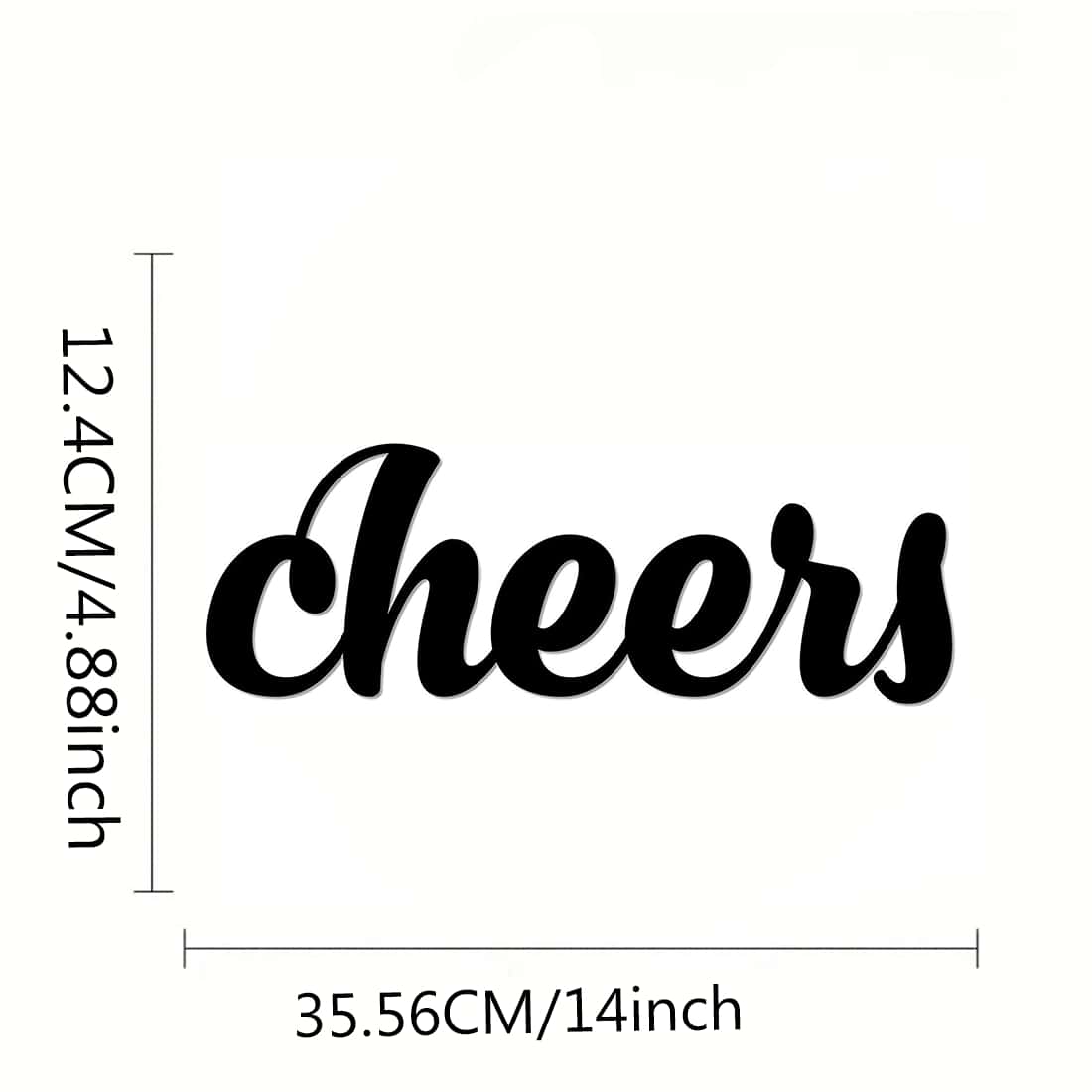 1件装“Cheers”金属墙饰：优雅的厨房和酒吧标牌，装饰性铁艺剪影，打造时尚墙面装饰 Secondary image