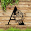 1 piece of flower letter metal plate, metal wall decoration, flower capital letter wall decoration, DIY room wall letters, background card
