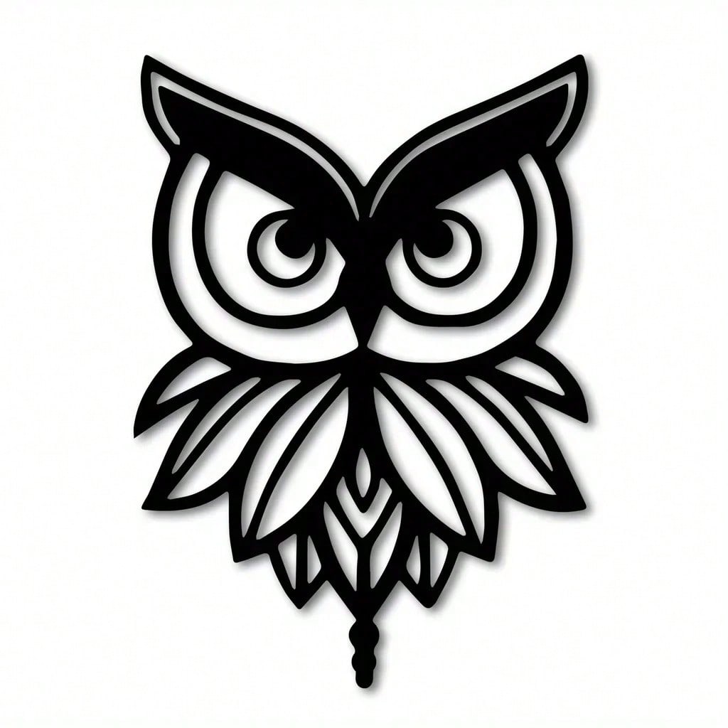 1件 CIFBUY 金属猫头鹰墙饰 黑色猫头鹰墙画 适用于农舍、家庭办公室、客厅、浴室、卧室室内外装饰礼品