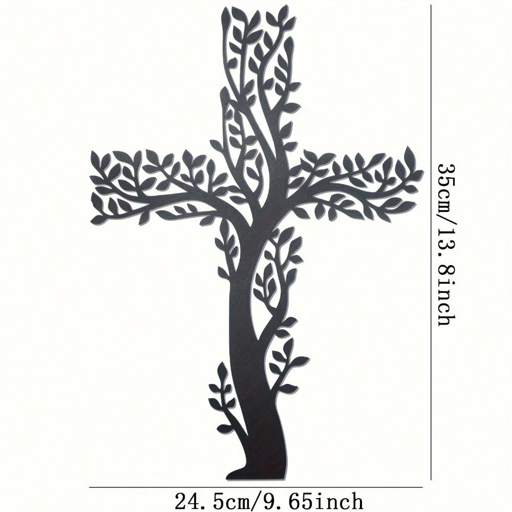 1 Piece Metal Black Cross Wall Decor - Cross Wall Decor For Living Room, Kitchen And Home Decor - Metal Wall Decor