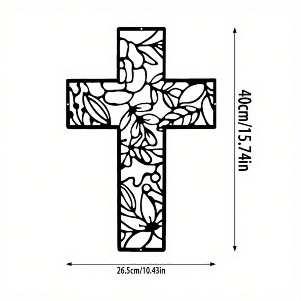 1 Piece Metal Black Cross Wall Decor - Cross Wall Decor For Living Room, Kitchen And Home Decor - Metal Wall Decor